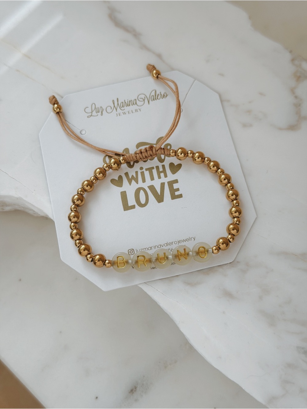 Personalized Stainless Steel beaded bracelet